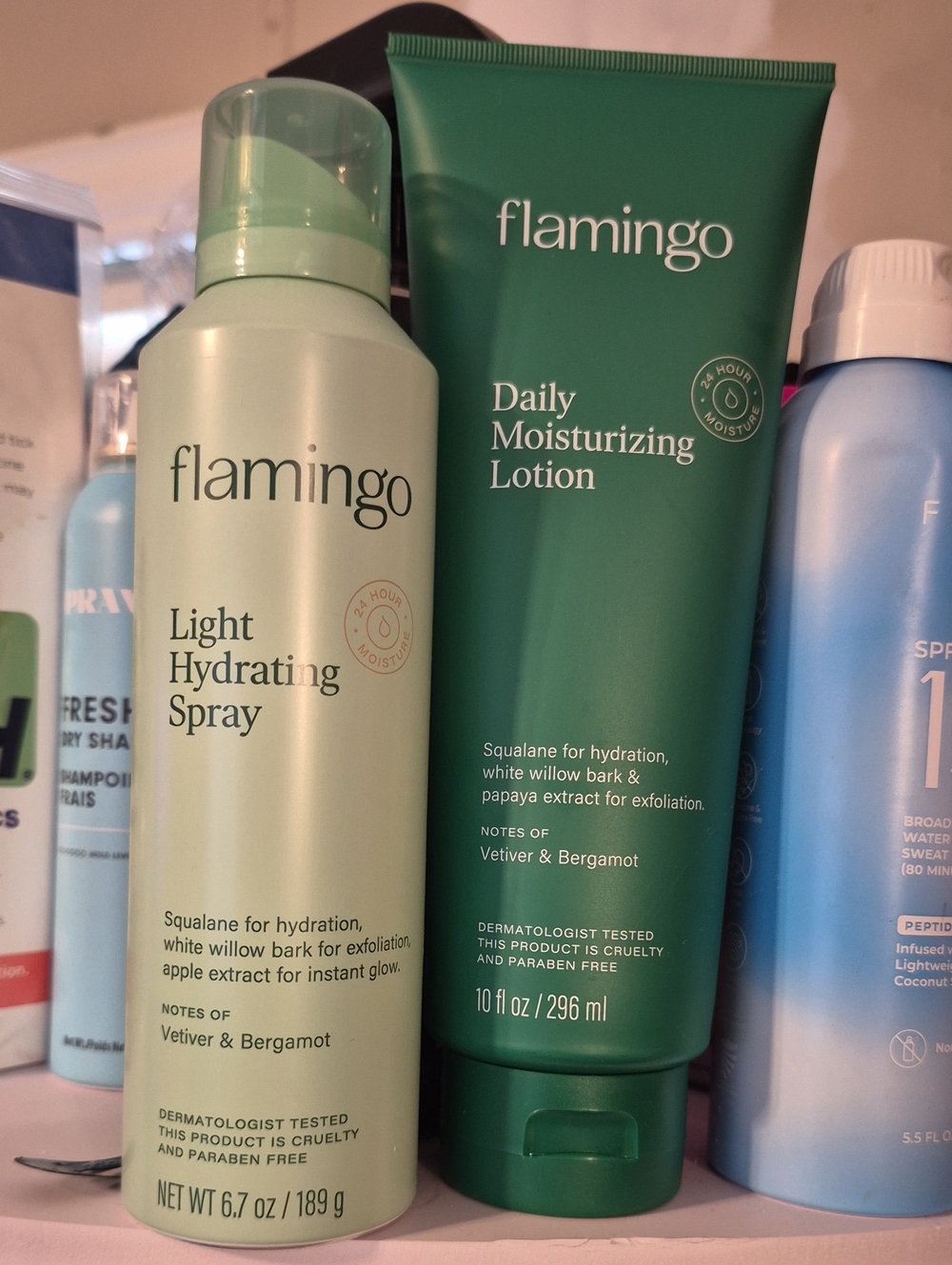 Flamingo Light Hydrating Spray & Daily Moisturizing Lotion - New